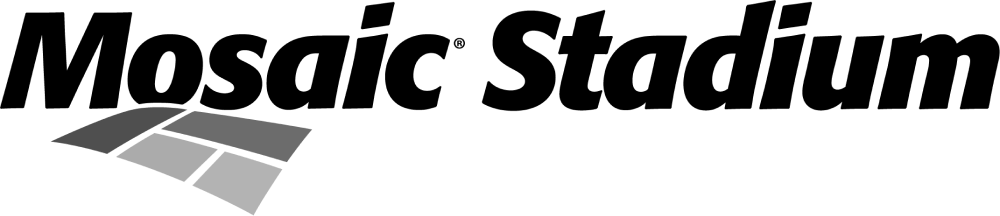 Grayscale mosaic stadium logo