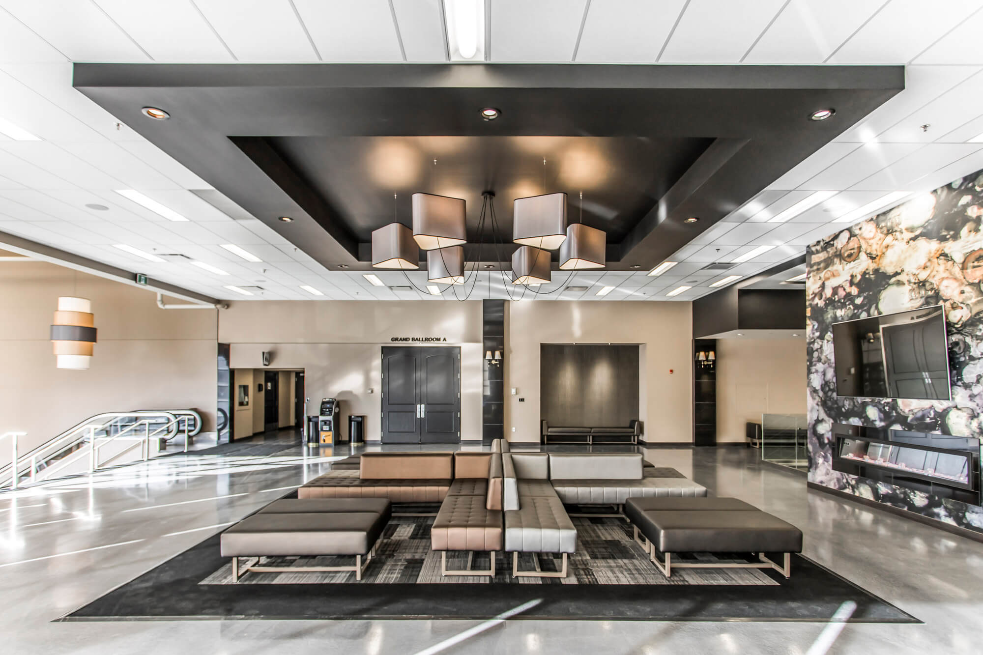 Inside lounge area at Queensbury Convention Centre in Regina