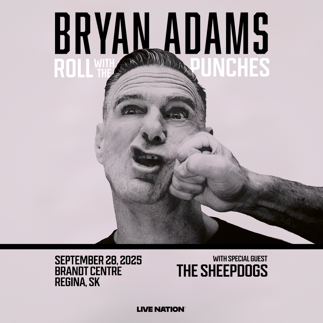 Bryan Adams concert poster, Regina 2025.