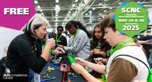 People engaging in Skills Canada National Competition activities.